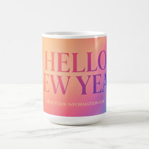 Happy New Year Wishes with Vibrant Rainbow style Coffee Mug