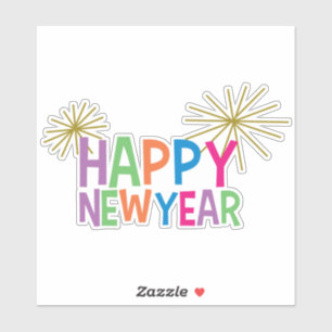 Happy New Year with Fireworks