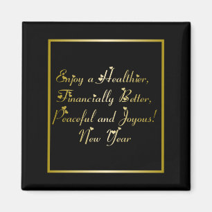 Happy New Year with Hearts Magnet