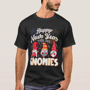 Happy New Year With My Gnomies Fireworks Kids Men  T-Shirt