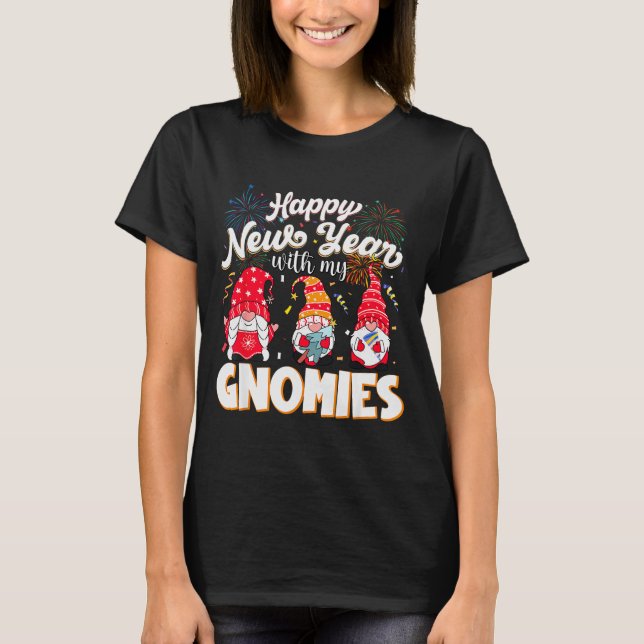 Happy New Year With My Gnomies Fireworks Kids Men  T-Shirt (Front)