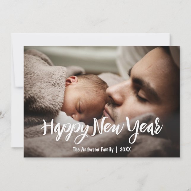 Happy New Year with Photo Holiday Card (Front)