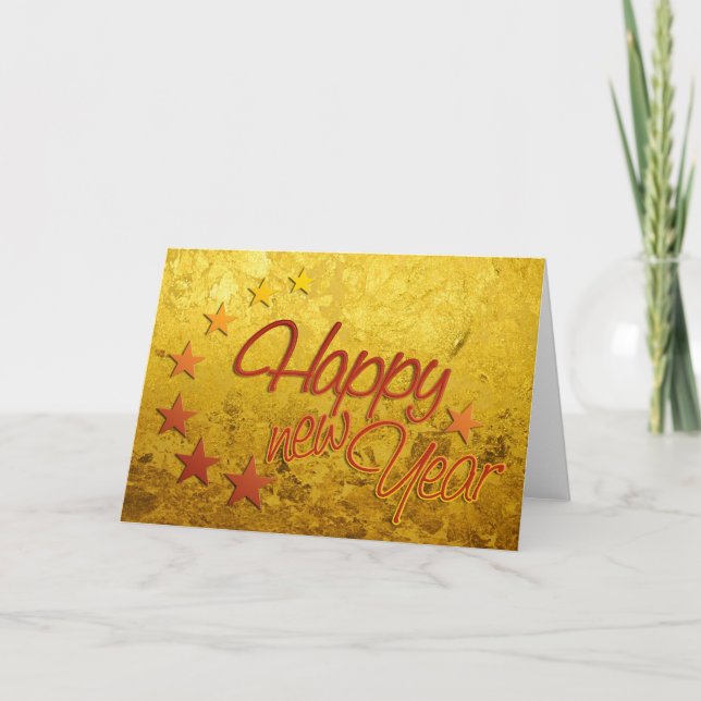 Happy New Year with starlight Holiday Card (Front)
