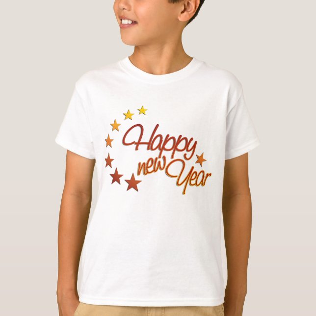 Happy New Year with starlight T-Shirt (Front)