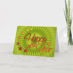 HAPPY NEW YEAR with starlight + your background Holiday Card