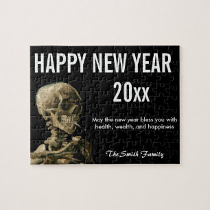 Happy New Year with Van Gogh's Skull of a Skeleton Jigsaw Puzzle