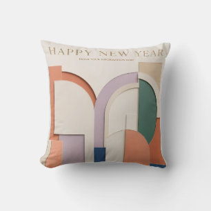 Happy New year with Vibrant Layered Paper Art Cushion