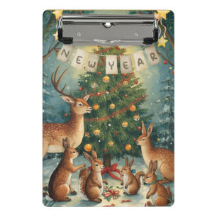 Happy New Year Woodland Animal Mini Clipboard