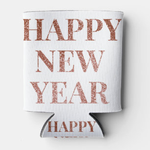 Happy new year word art typography can cooler