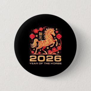 Happy New Year-year Of The Horse Chinese New-year 6 Cm Round Badge