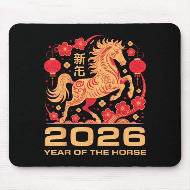 Happy New Year-year Of The Horse Chinese New-year  Mouse Mat (Front)