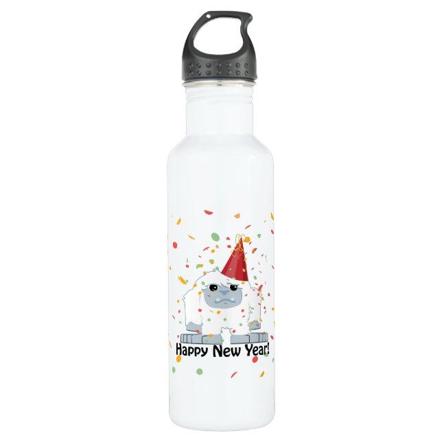 Happy New Year Yeti 710 Ml Water Bottle (Front)