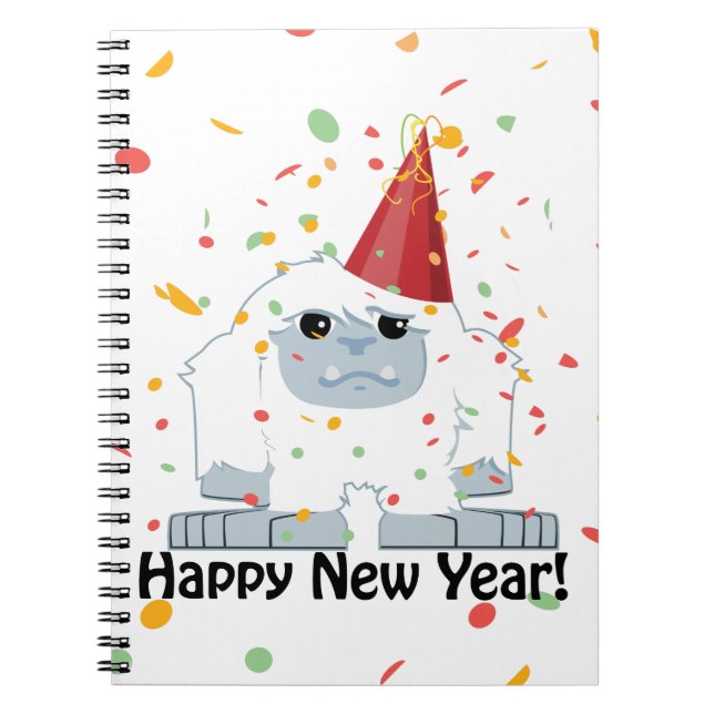 Happy New Year Yeti Notebook (Front)