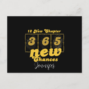 Happy New Years 12 New Chapters 365 New Chances Holiday Postcard