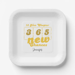 Happy New Years 12 New Chapters 365 New Chances Paper Plate
