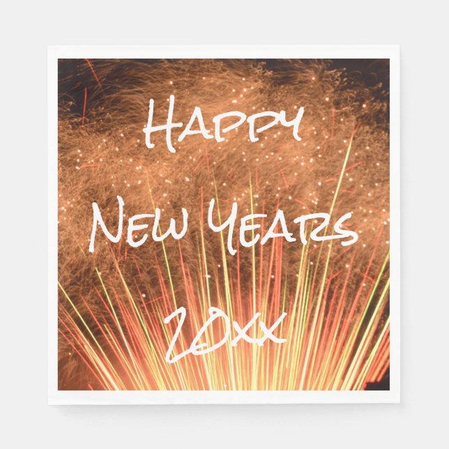 Happy New Years 20xx Fireworks Napkin (Front)
