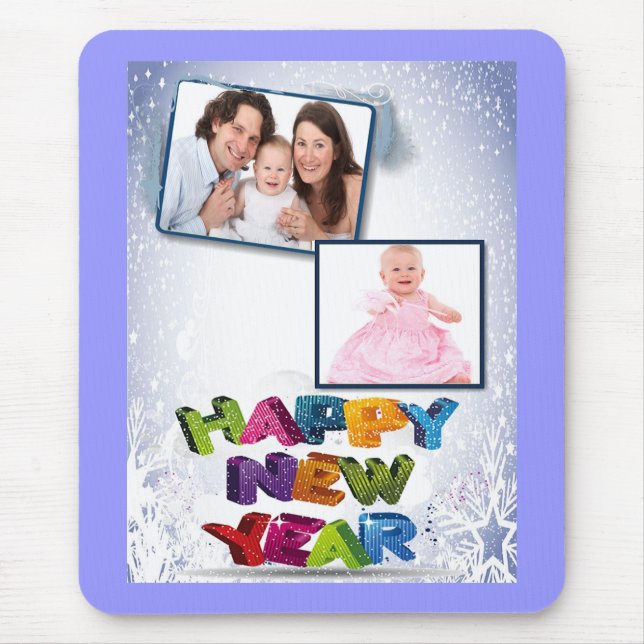 Happy New Year's Add Your Photo Mouse Pad (Front)