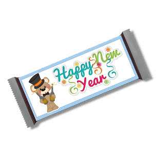 Happy New Years Candy Bar Wrapper Party Favours Notepad