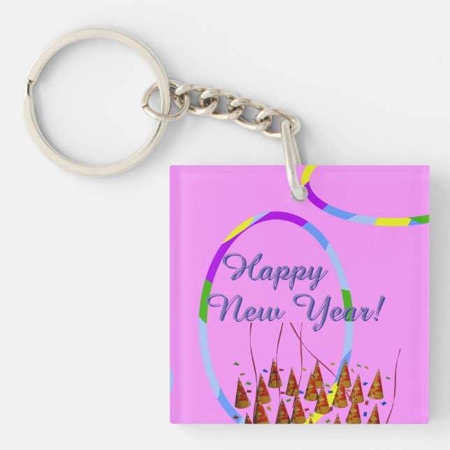 Happy New Year's Day Acrylic Keychain (Front)