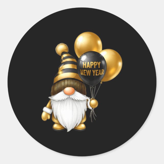 Happy New Years Eve 2026 Party Gnomes Matching Fam Classic Round Sticker (Front)