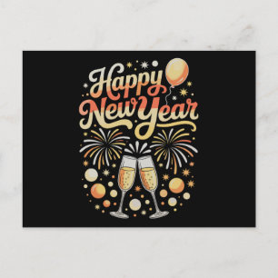 Happy New Years Eve Cheers Holiday Season Family Postcard