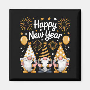 Happy New Years Eve Party Gnomes Matching Family  Magnet