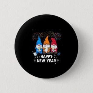 Happy New Years Eve Party Gnomes Matching Family O 6 Cm Round Badge