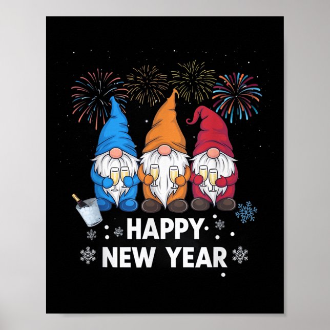 Happy New Years Eve Party Gnomes Matching Family O Poster (Front)