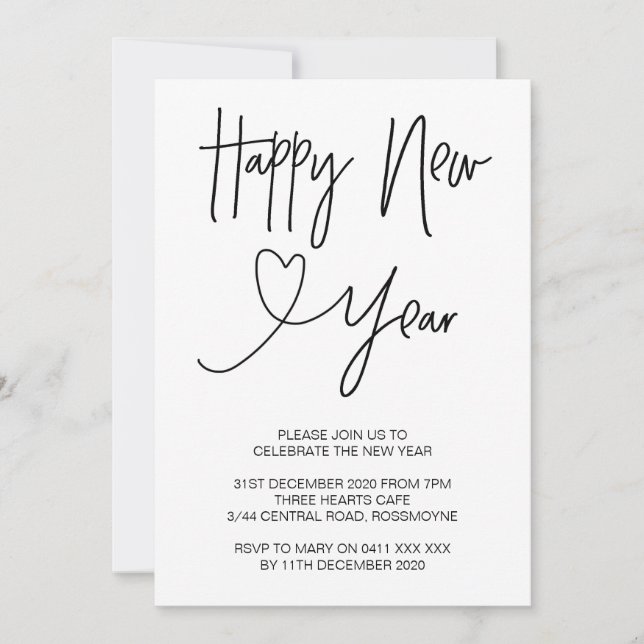 Happy New Year's Eve Party Invitation (Front)