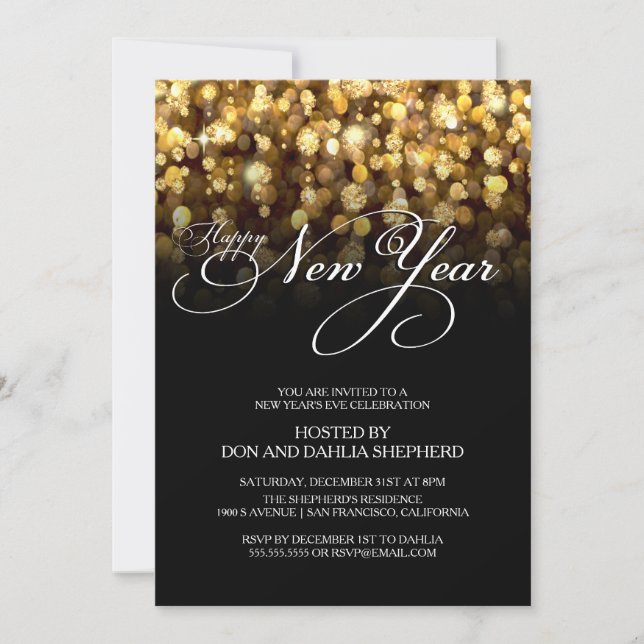 Happy New Year's Eve Party Invitation (Front)