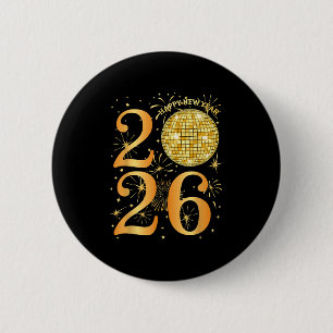 Happy New Years Fireworks 2026 6 Cm Round Badge