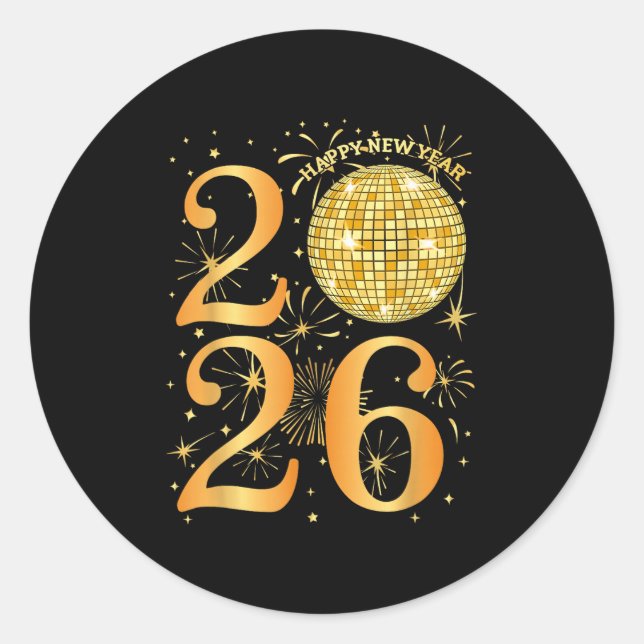 Happy New Years Fireworks 2026  Classic Round Sticker (Front)