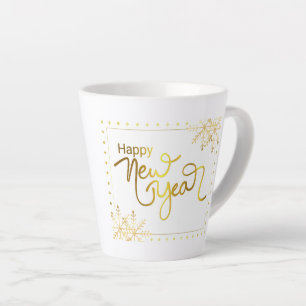 Happy New Year's Mug, 2023 Mug, Gold and White Mug