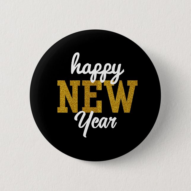 Happy New YearT-Shirt 6 Cm Round Badge (Front)
