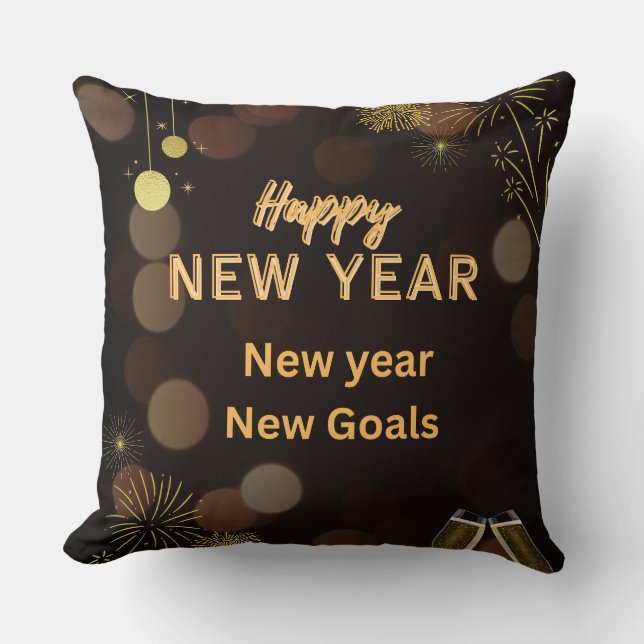 Happy new yearThrow Pillow design.instant download (Front)
