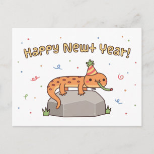 Happy Newt Year, Funny New Year Greeting Postcard