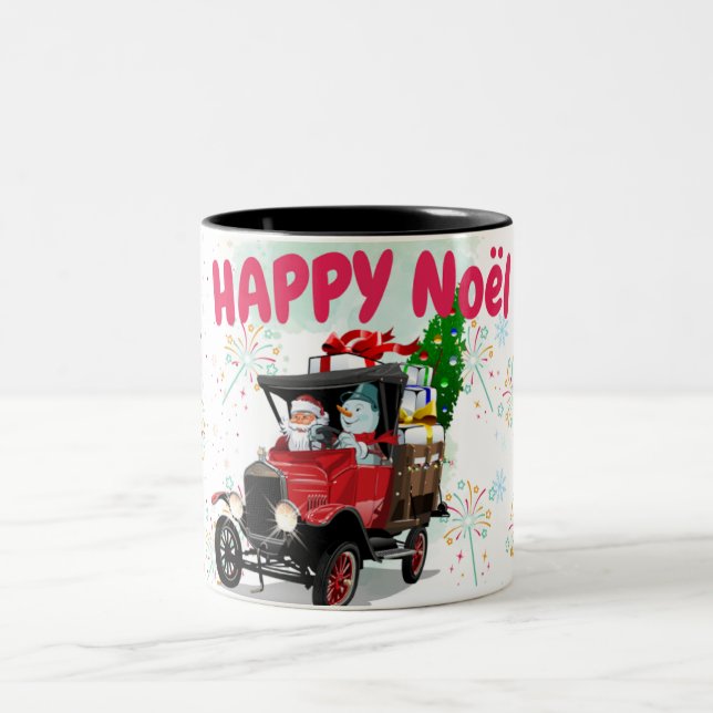 HAPPY Noël  Two-Tone Coffee Mug (Center)