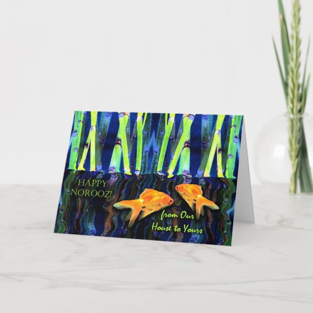 Happy Norooz, Goldfish for Persian New Year Holiday Card (Front)