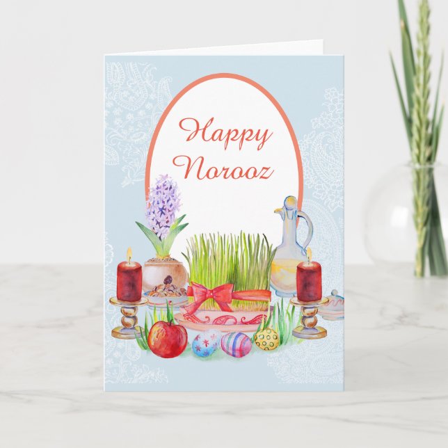 Happy Norooz Haft Sin Holiday Card (Front)