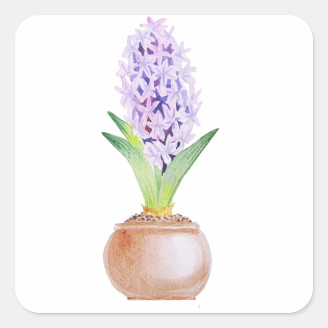 Happy Norooz Hyacinth Square Sticker (Front)