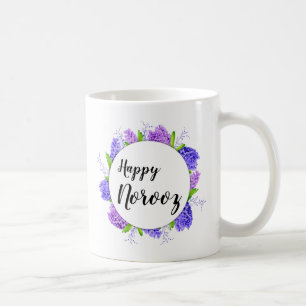 Happy Norooz New Year Purple Hyacinth Wreath Coffee Mug