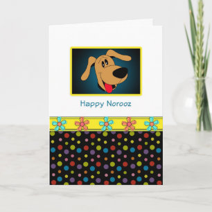 Happy Norooz Persian New Year Greeting Card-Dog Holiday Card