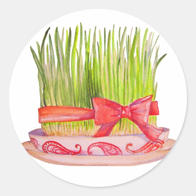 Happy Norooz Sabzeh Classic Round Sticker (Front)