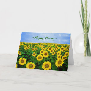 Happy Norooz, Sunflowers in the Field Holiday Card