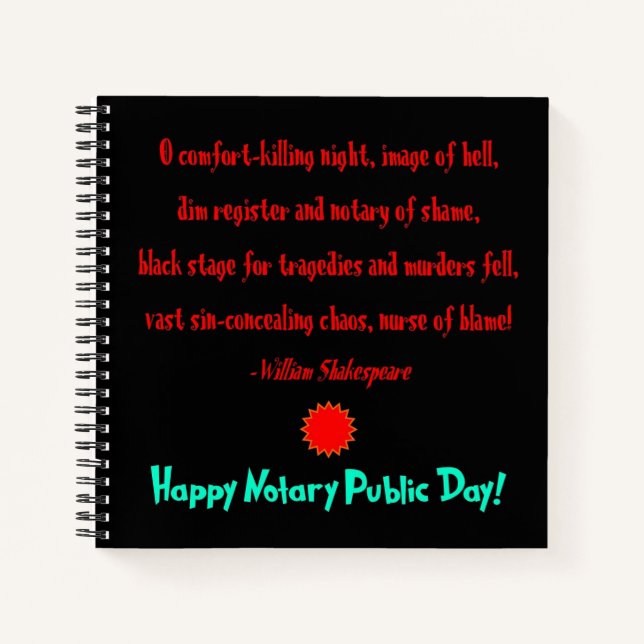 Happy Notary Public Day Notebook (Front)