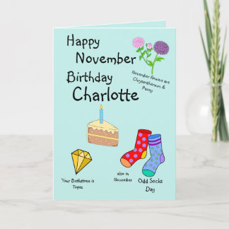 Happy November Birthday Folded Greeting Card