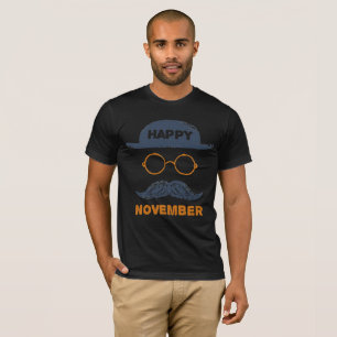 Happy November - Retro Moustache T-Shirt