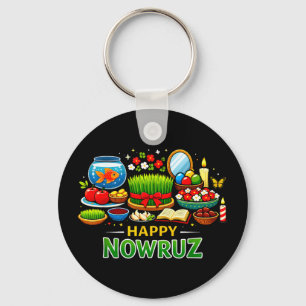 Happy nowruz for persian new year norooz men women key ring