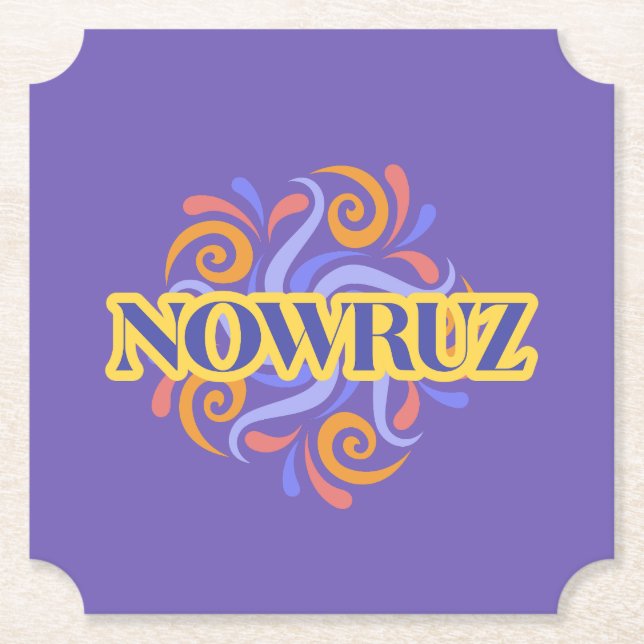 Happy Nowruz Paper Coaster (Front)