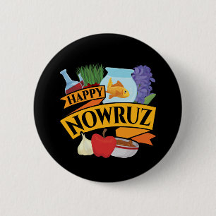 Happy Nowruz Persian New Year 6 Cm Round Badge